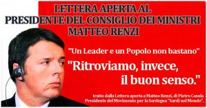 Lettera Aperta a Renzi dal Presidente del Movimento Sardi nel Mondo - Radio Sardegna Web